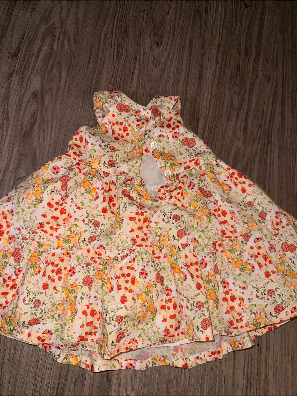 Carter's Cream Floral Dress with Red & Yellow Flowers - Picture 3 of 4